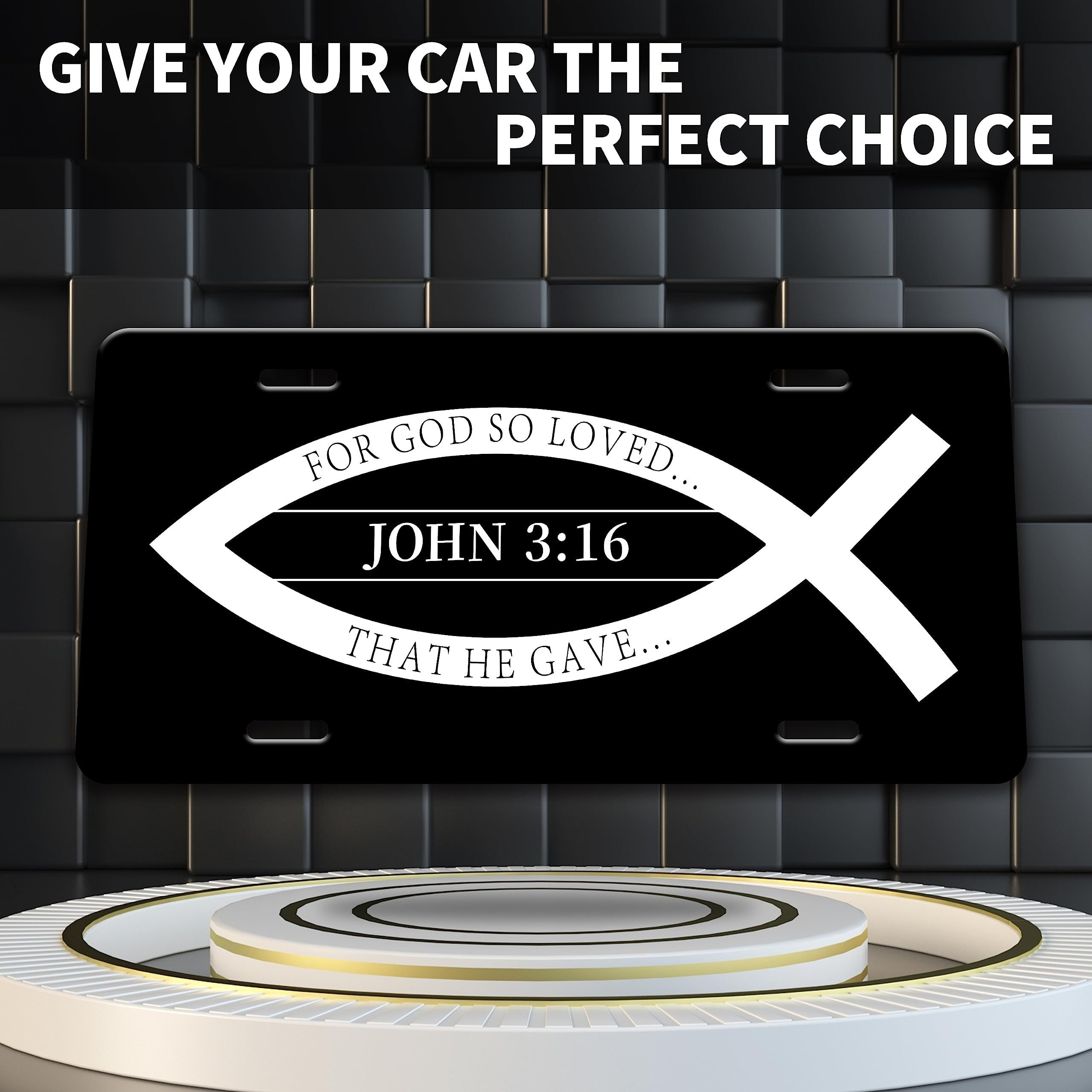 Jesus Fish Vanity Aluminum License Plate With American Flag. -  Canada