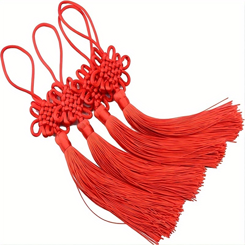 Whaline 36 Pieces Chinese New Year Decorations Chinese Knot Pendant Red Hanging Ornaments,Lucky Fu Pendants for New Year Home of