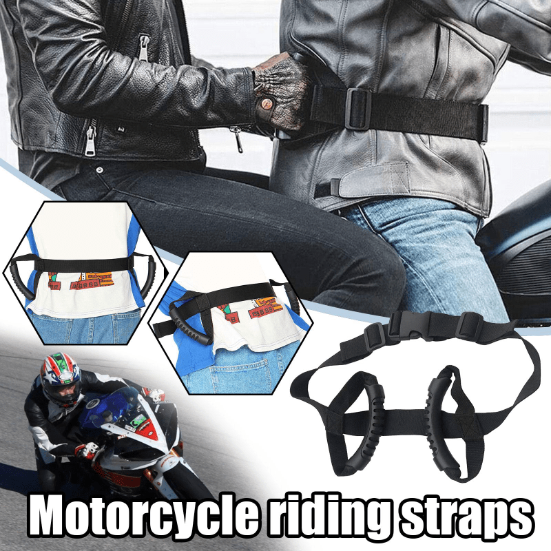 

Motorcycle Safety Belt Rear Seat Passenger Adjustable Strap Harnes Grab Non-slip Handle Bicycle Grip Handle Safety