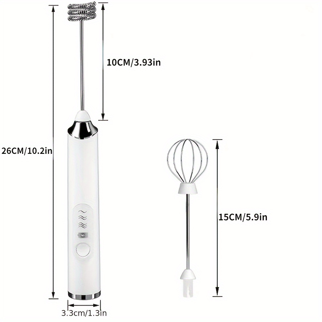 Electric Milk Frother, Double Whisk Foam Maker, 1 Exchangeable Stirring  Heads Handheld Electric Milk Frother, 3 Speeds Coffee Mixer, Egg Beater,  Rechargeable Foam Maker Tools, Handheld Electric Blender, Kitchen  Accessaries - Temu