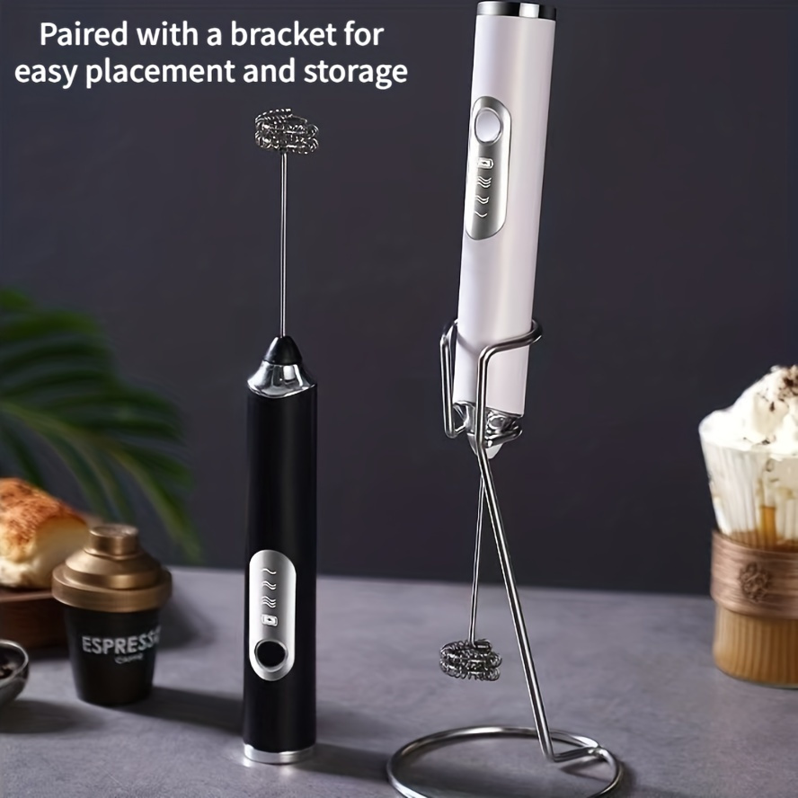 1pc electric   2 in 1 exchangeable stirring heads handheld electric milk frother 3   coffee mixer egg beater rechargeable foam maker tools handheld electric blender milk frother egg milk coffee blender with beating   details 4