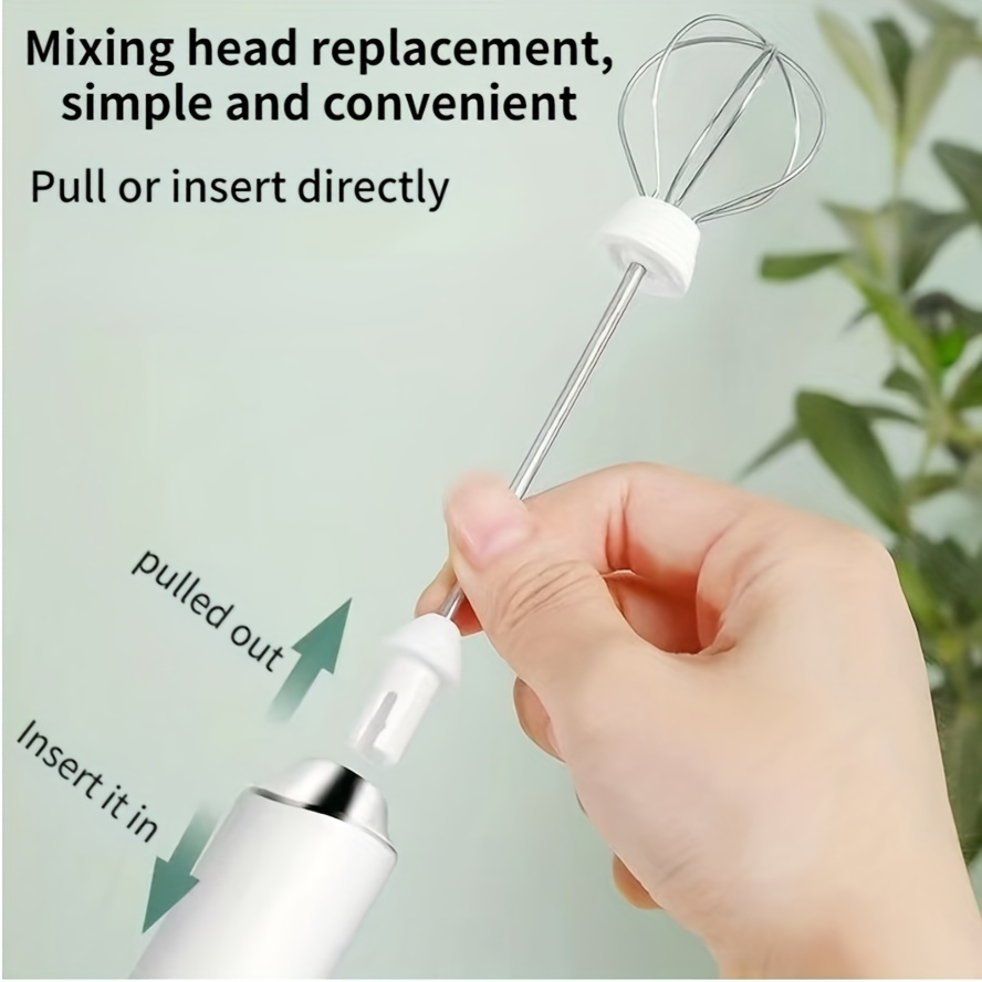 1pc electric   2 in 1 exchangeable stirring heads handheld electric milk frother 3   coffee mixer egg beater rechargeable foam maker tools handheld electric blender milk frother egg milk coffee blender with beating   details 6