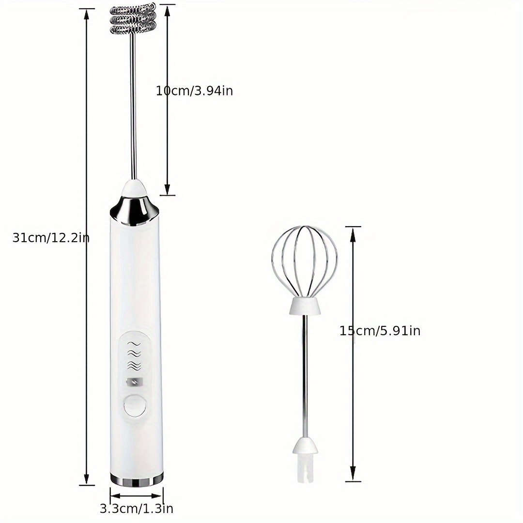 1pc electric   2 in 1 exchangeable stirring heads handheld electric milk frother 3   coffee mixer egg beater rechargeable foam maker tools handheld electric blender milk frother egg milk coffee blender with beating   details 9