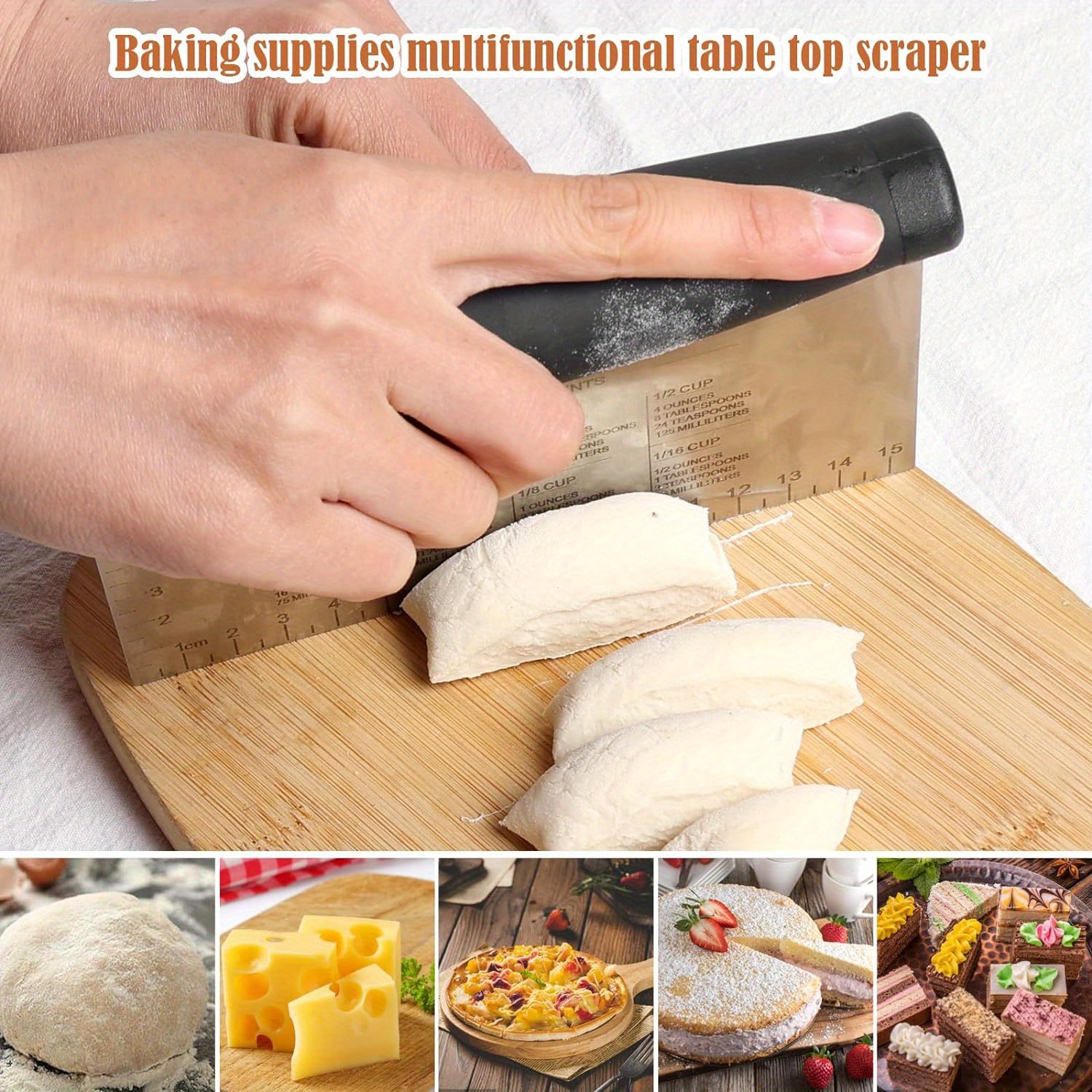 Pastry Scraper, Pastry Chopper, Pastry Cutter, Multifunctional Stainless  Steel Bread Separator, Pizza Cutter With Measuring Scale, Cake Cutter,  Kitchen Stuff, Kitchen Gadgets, Baking Supplies - Temu