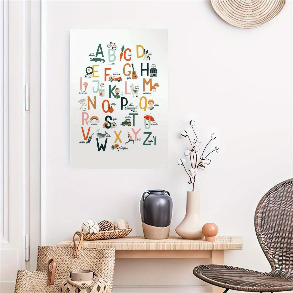 1pc Peinture sur toile Illustrée Alphabet Print ABC Poster - Temu France
