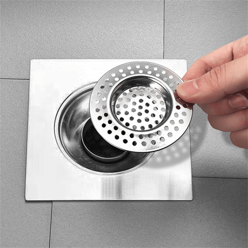 Stainless Steel Bathtub Hair Catcher Stopper Shower Drain Hole Filter Trap  Kitchen Metal Sink Strainer Floor Drain,12Pcs