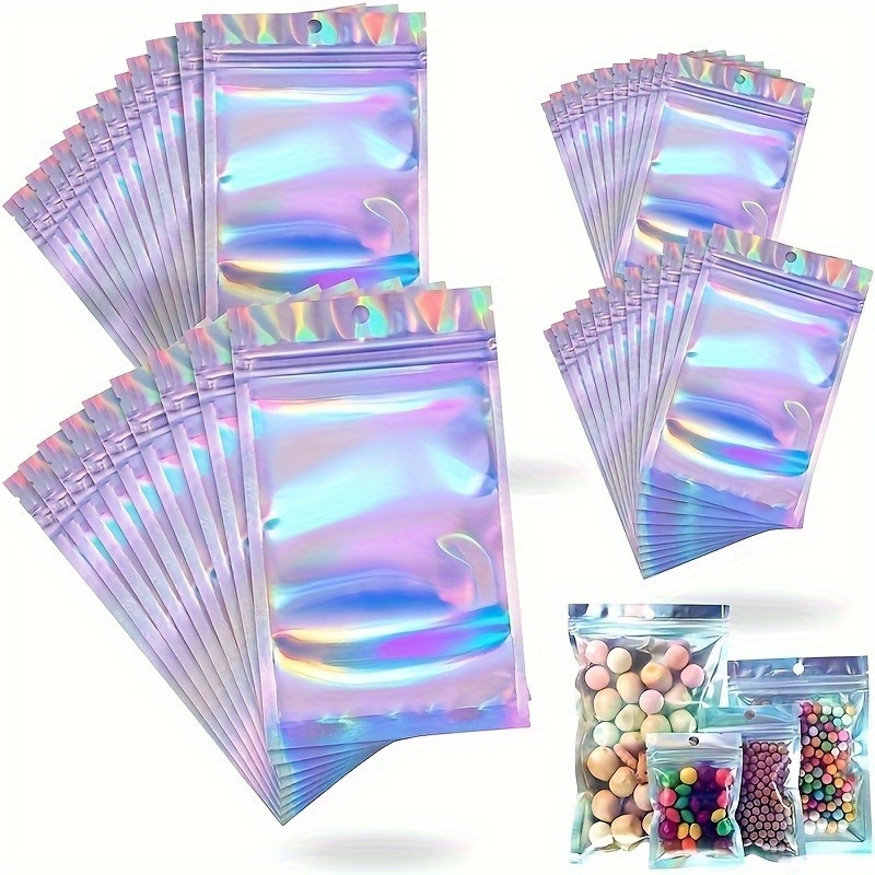 100 bolsas de plástico con cierre de cremallera, de colores mate, de papel  de aluminio Mylar con cremallera de pie (color rojo mate, 5.51 x 7.87 x