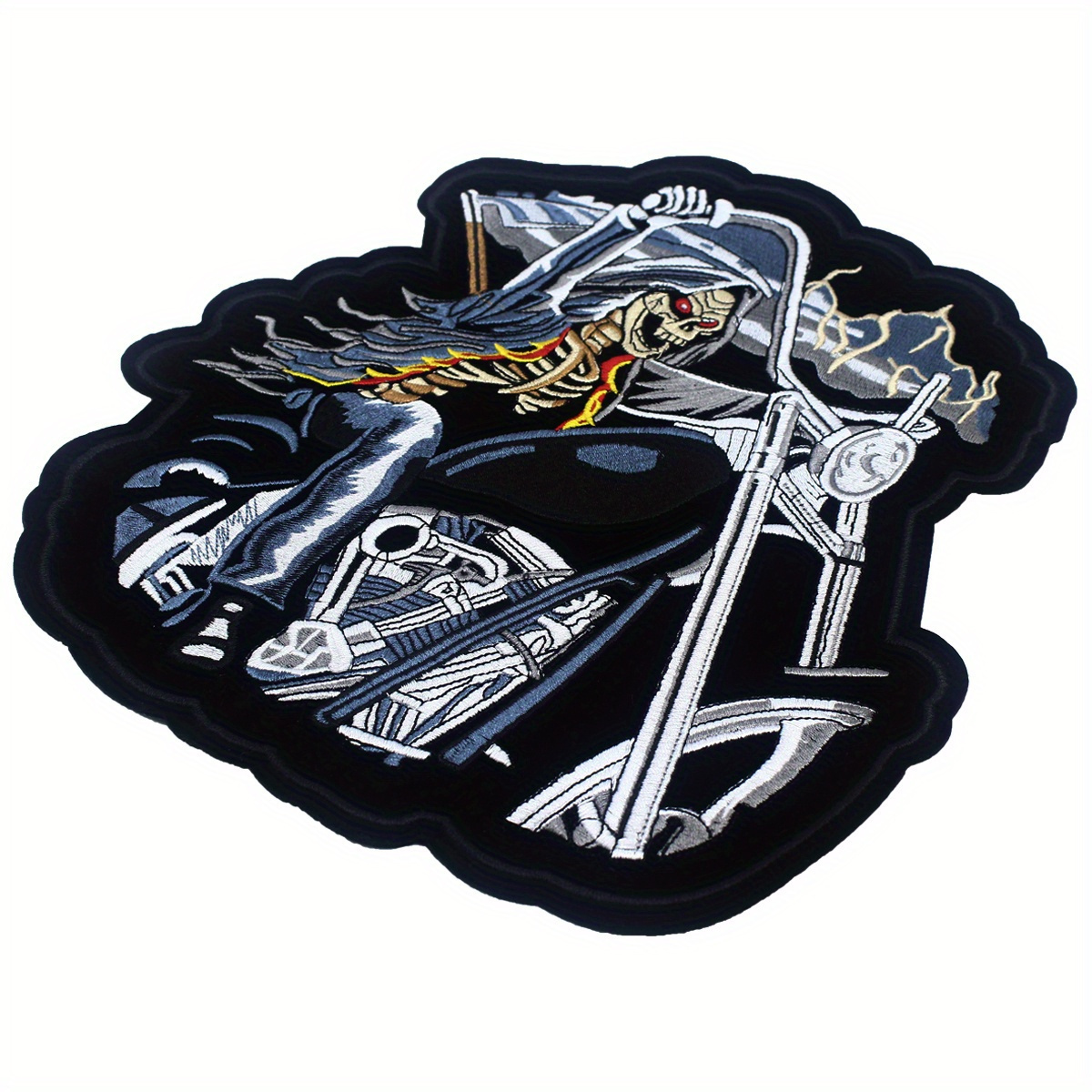 Skull Motorcycle Large Patch Jacket Badge Punk Rock Embroidered