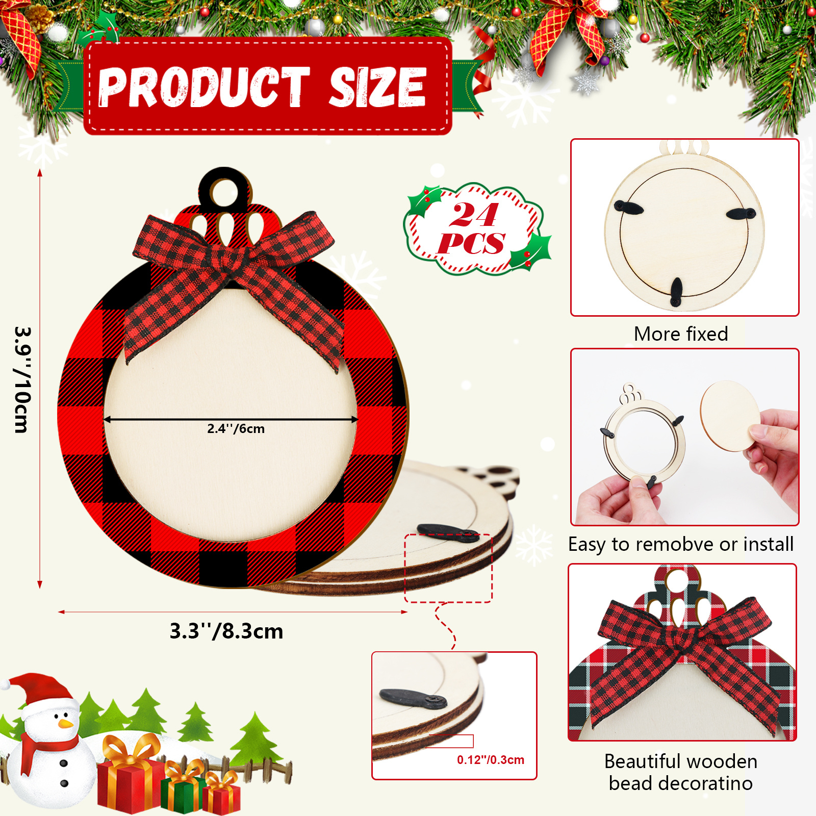 Diy Wooden Christmas Ornaments Predrilled Wood Circles For Crafts