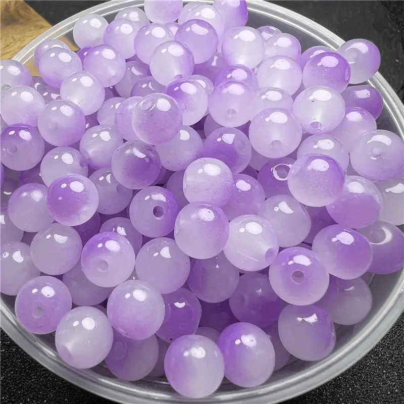 Glass Imitation Jade Beads Gradient Double Color Round Loose Beads For  Jewelry Making Handmade Diy Bracelet Necklace Small Business Supplies - Temu