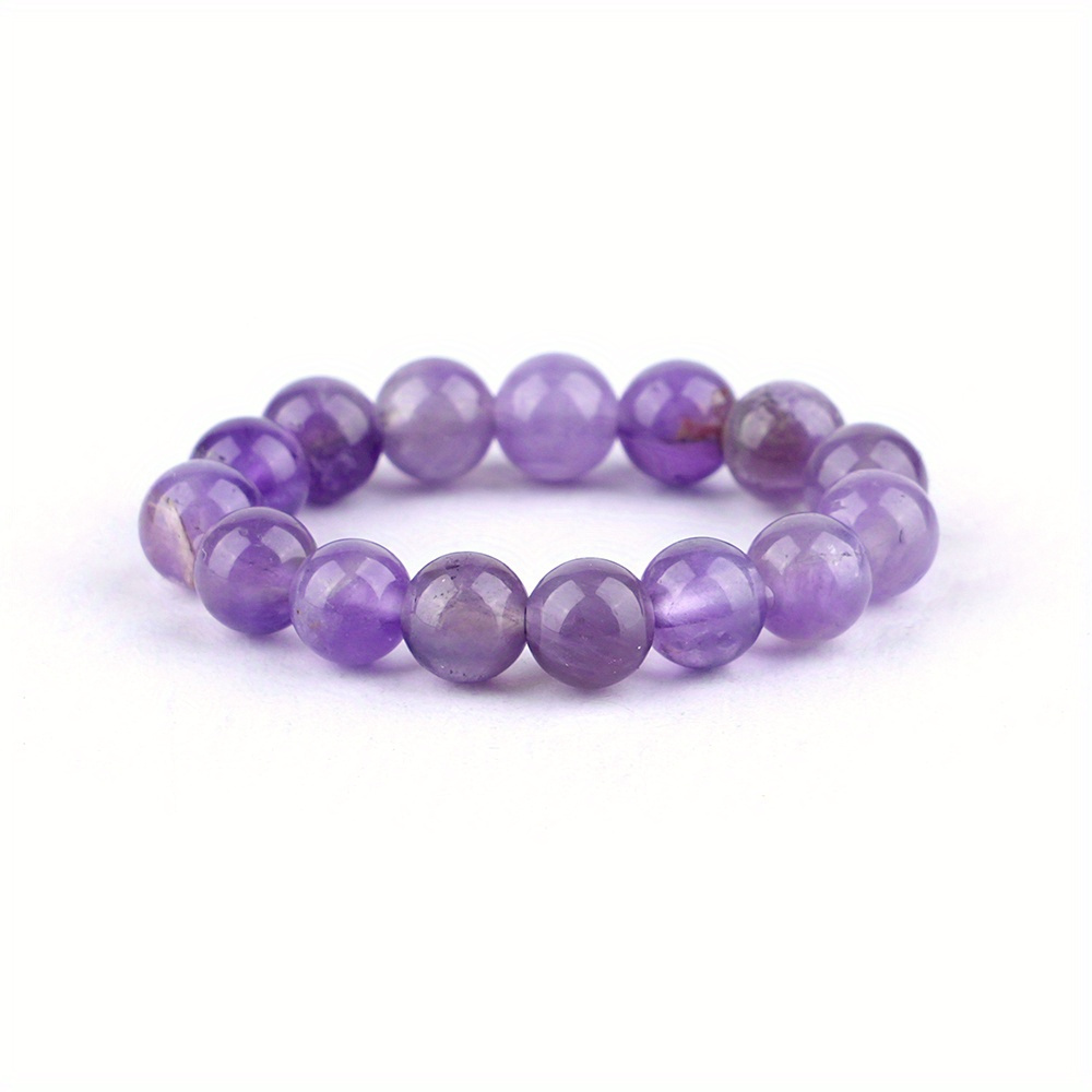 1pc Natural Stone Bead Ring Round Bead Elastic Finger Ring Fashion Handmade Ring Unisex Jewelry Gift, For Teenager, For Teenager