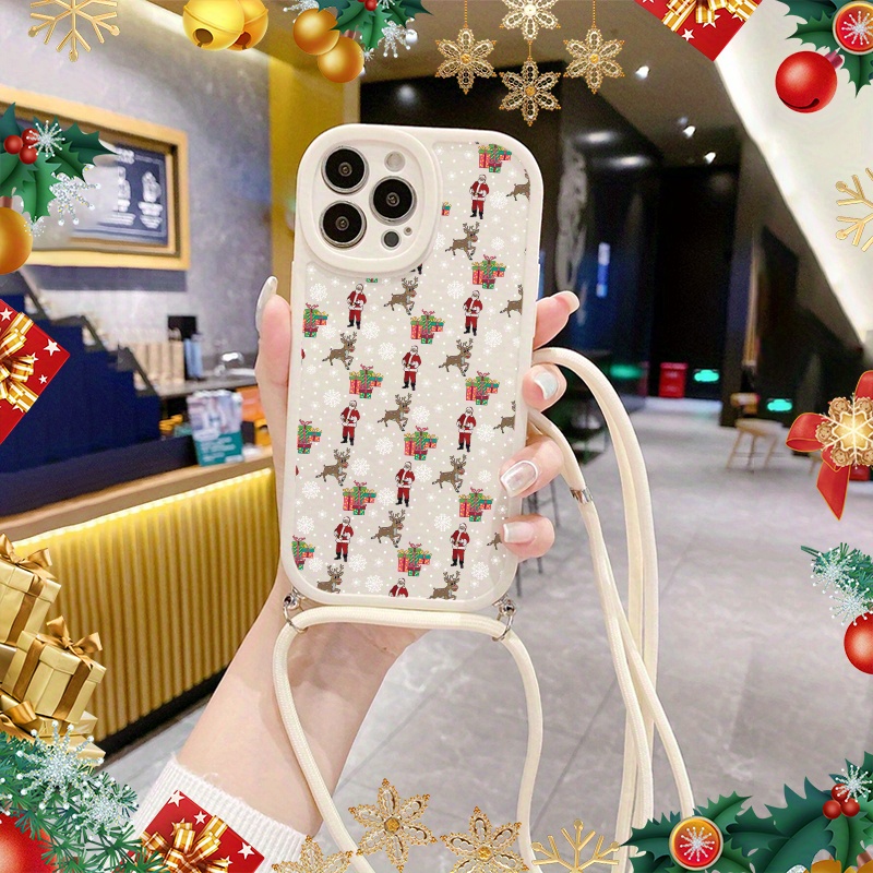 santa claus christmas deer graphic phone case lanyard Temu