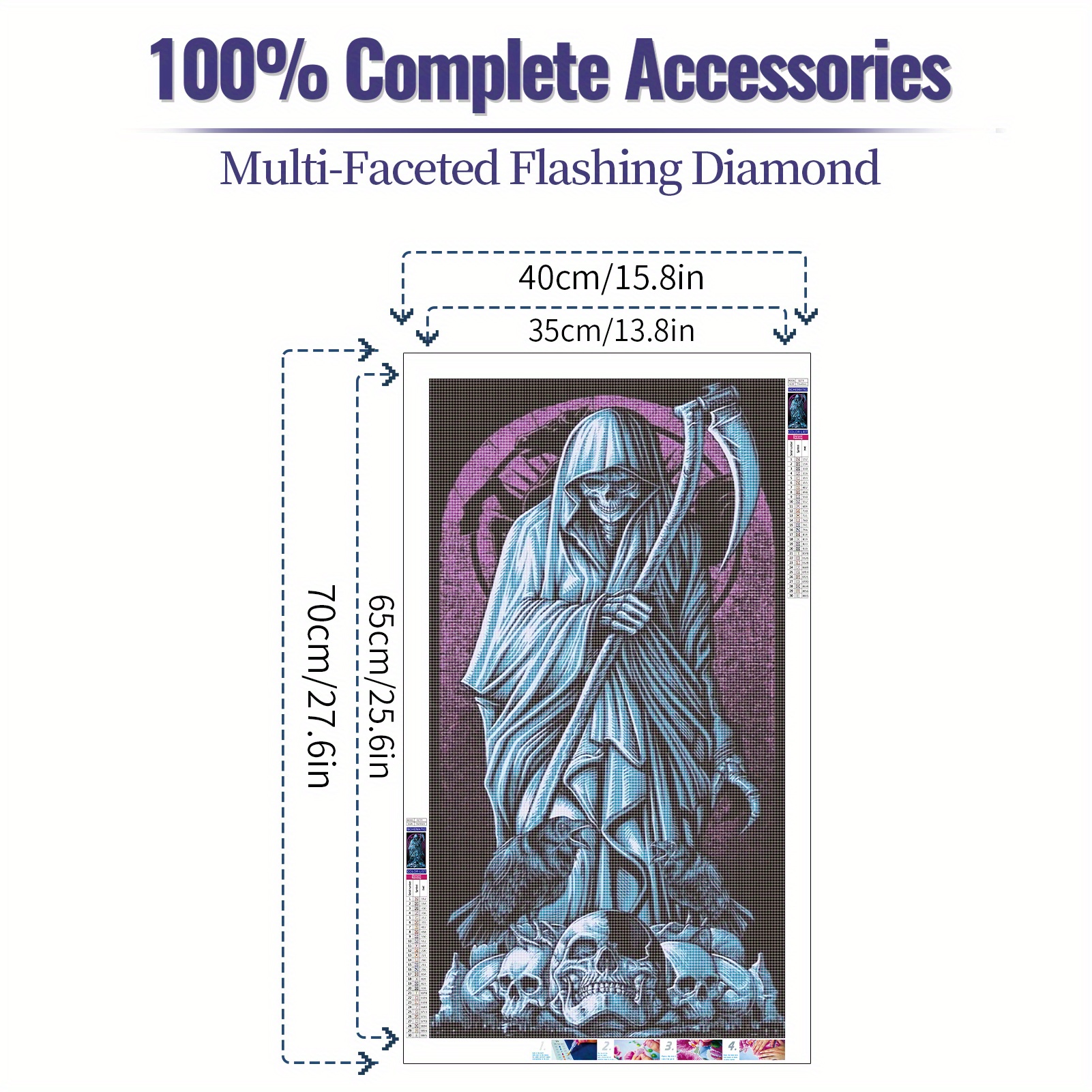 5d Diy Large Diamond Painting Kits For Adult Grim Reaper - Temu