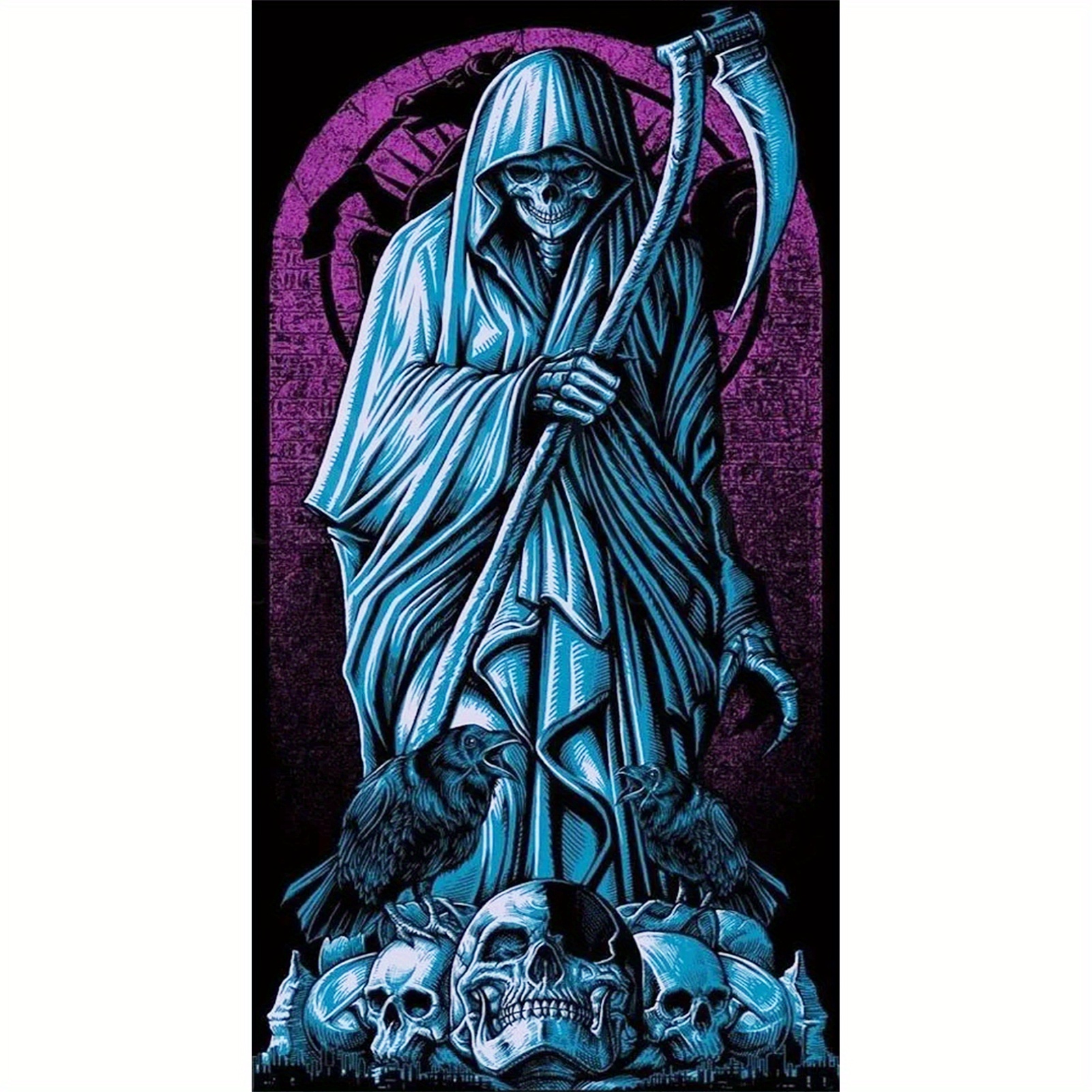 5d Diy Large Diamond Painting Kits For Adult Grim Reaper - Temu