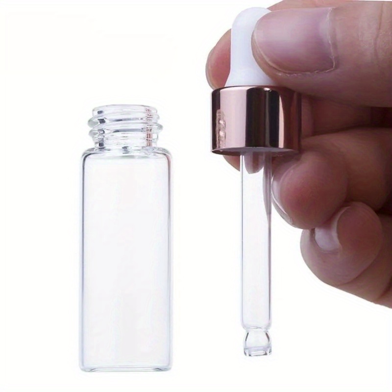 10 Mini Dropper Bottles Aromatherapy Rose Cap Reagent Pipettes Bottles