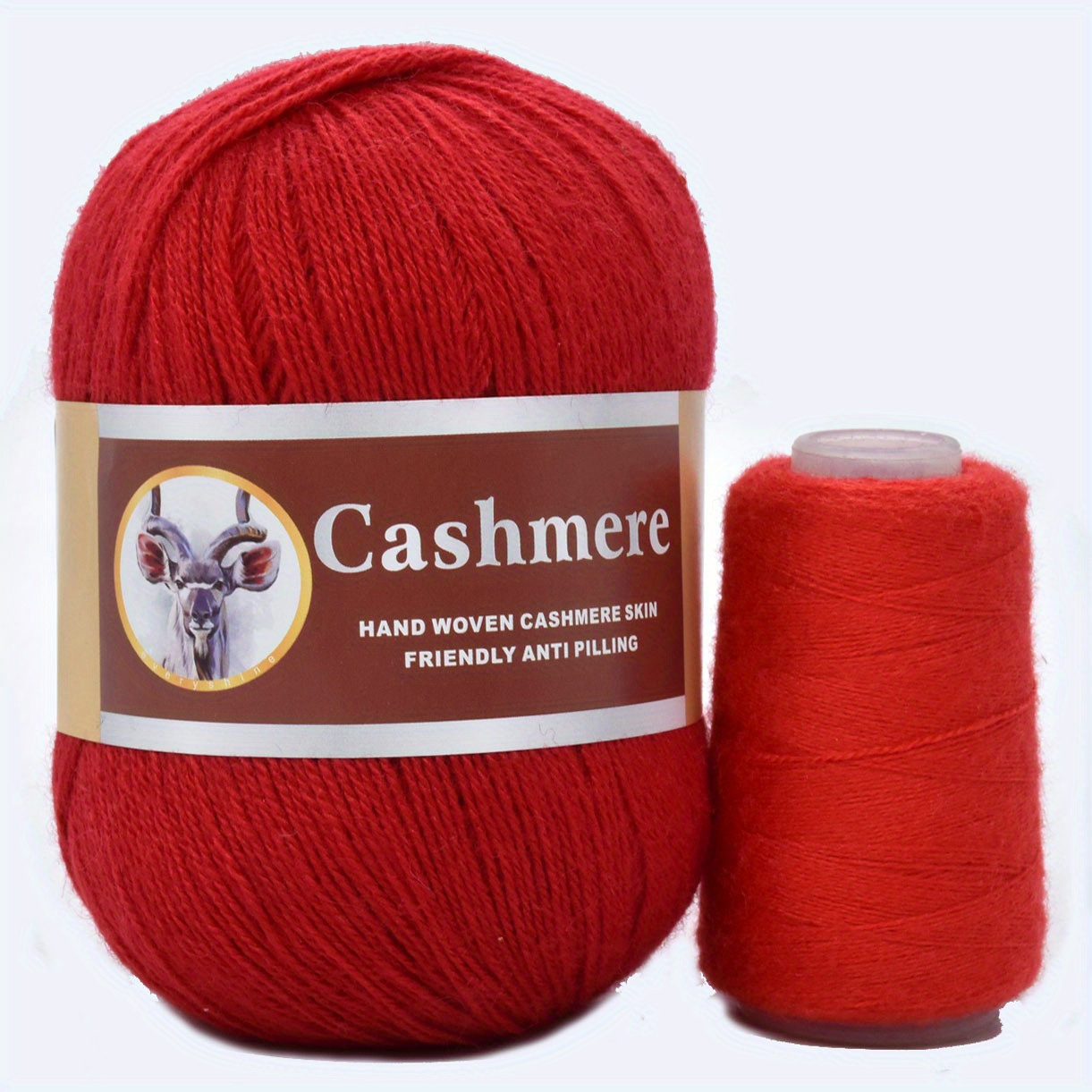 Red Worsted Weight Recycled Cashmere Yarn