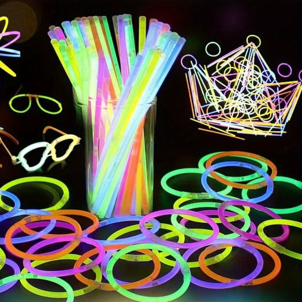 100pcs Glow Sticks, Glow Party Decorations, Neon Party Glow Necklaces And  Glow Bracelets With Connectors