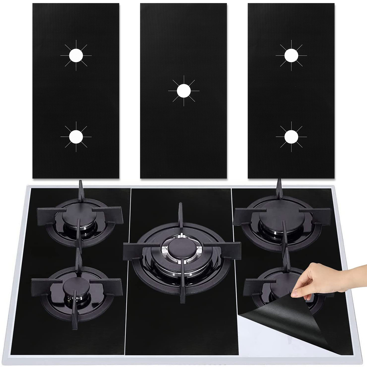 1pc Stove Covers,Heat Resistant Glass Stove Top Cover 28.5x 20.5inch, For Electric  Stove Large Cooktop Cover, Anti-Slip Coating Waterproof Stove Gap Foldable