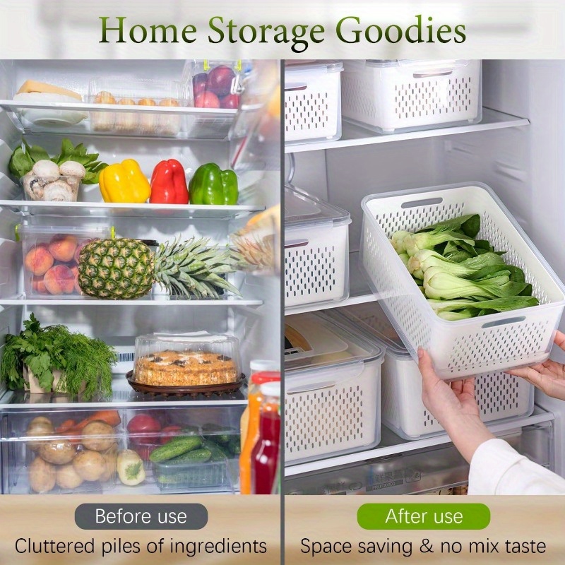 6 Pack Fruit Storage Containers for Fridge Produce Saver Containers for  Refriger