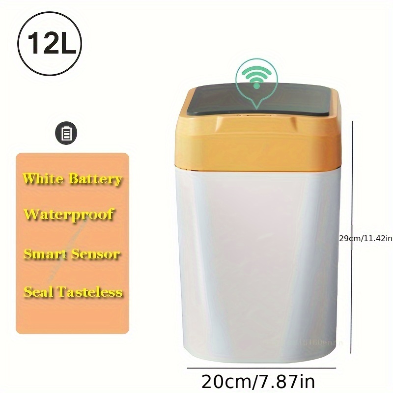 Sensor inteligente Cubo de basura Cocina Baño Inodoro Papelera Mejor  inducción automática Contenedor impermeable L