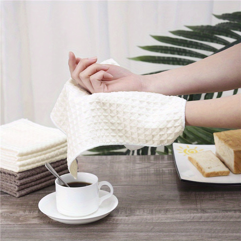 Waffle Square Towel Cleaning Cloth Coffee Bar Absorbent - Temu