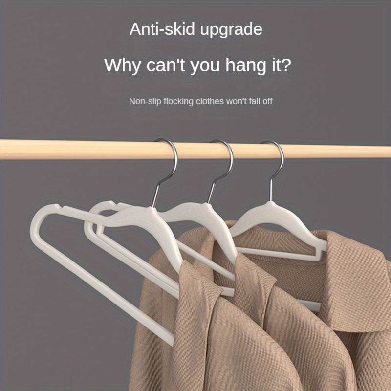 Household Small Flocking Hangers Non Slip Hangers Wardrobe - Temu