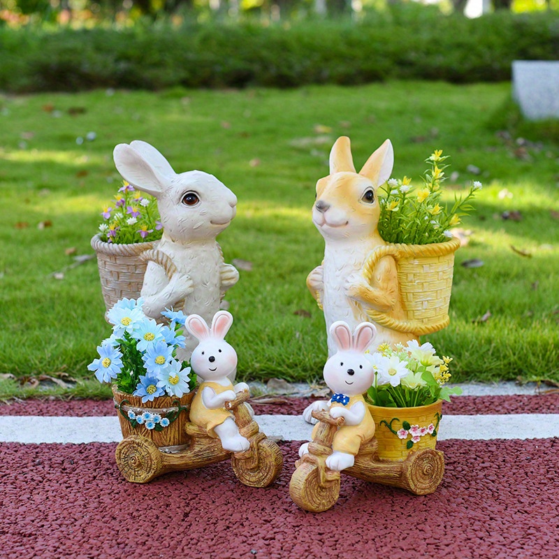 Garden Ornaments, Large Rabbit Statues for Garden, Bunny Flowerpot, Vi –