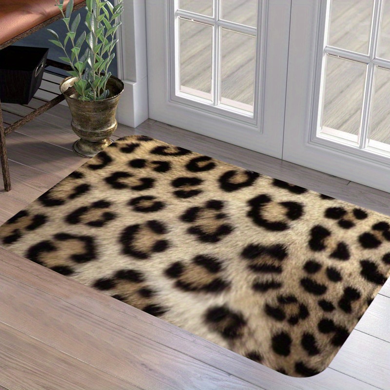 Circle Leopard Doormat Leopard Print Cheetah Doormat Outdoor Rug