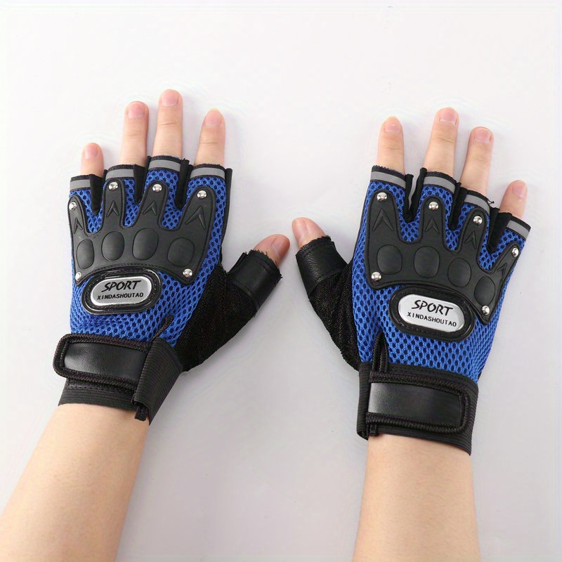  Zhanmai 2 pares de guantes sin dedos para hombre, guantes de  entrenamiento al aire libre, medio dedo, ejercicio, deportes, ciclismo,  motocicleta, senderismo, escalada, conducción para hombres y : Deportes y  Actividades