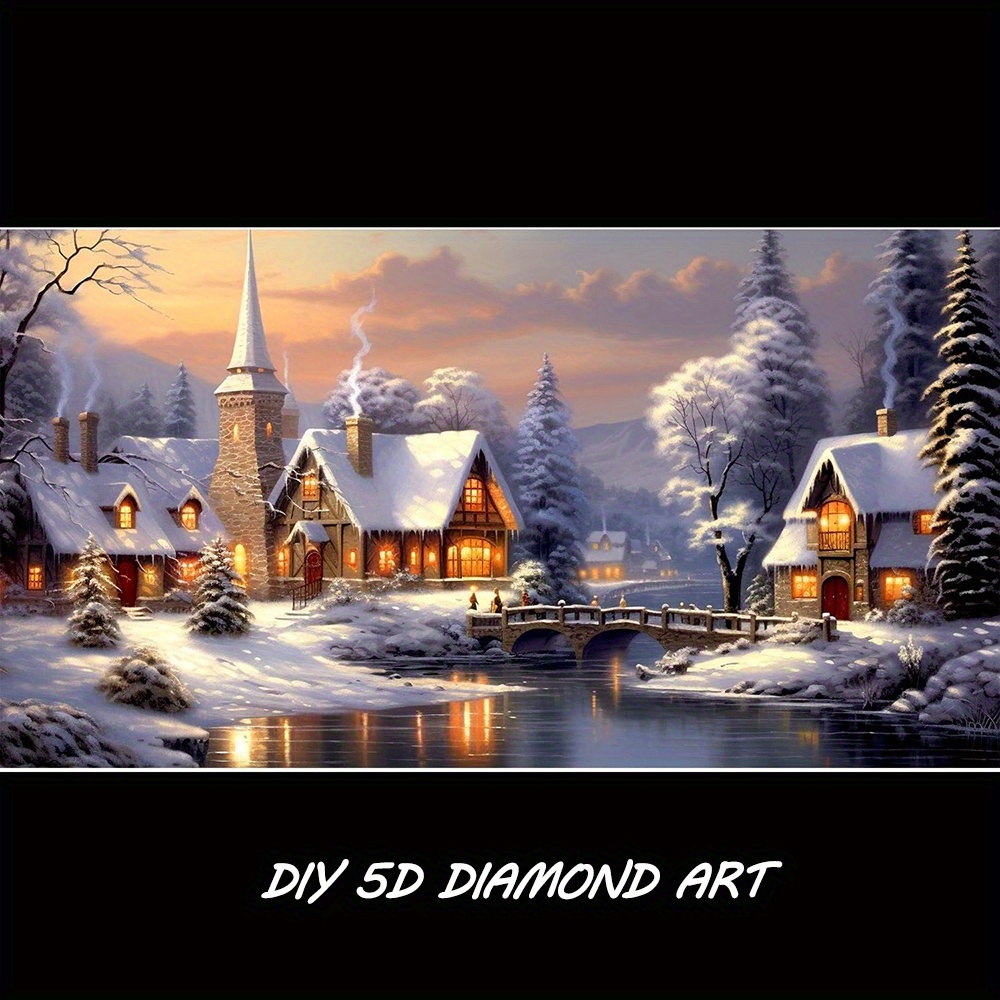 5d Diy Large Diamond Painting Kits For Adult Christmas Snowy - Temu