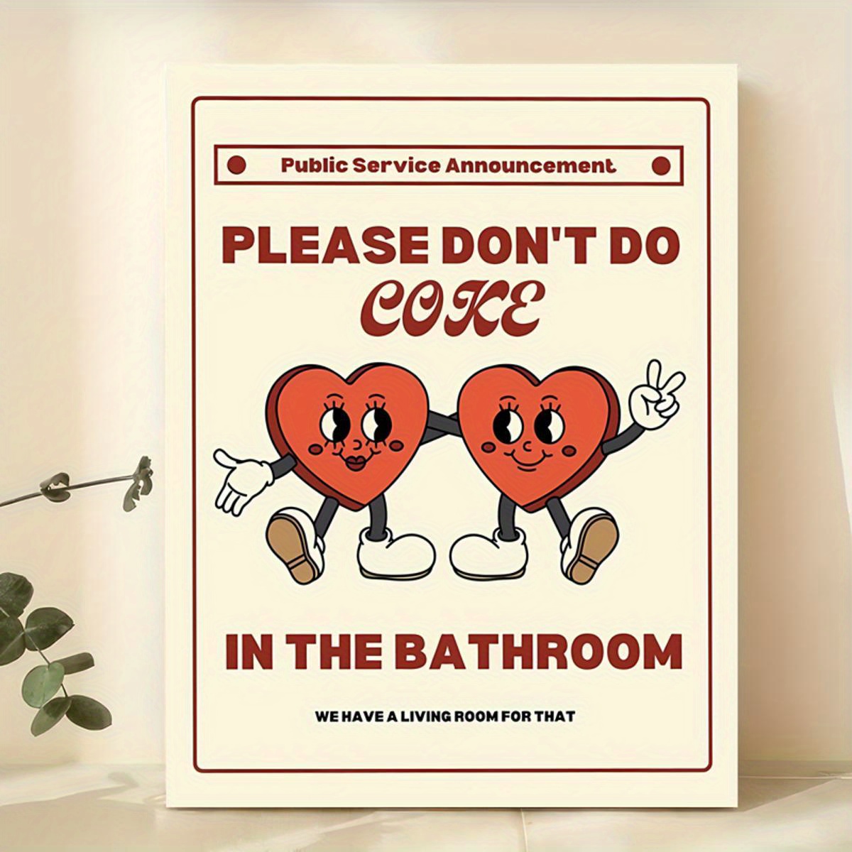 1pc Canvas Poster, Please Don'T Do Drink In The Bathroom Poster Wall Art For Living Room, Wall Decor For Bedroom, Home Decor Room Decor, Frameless