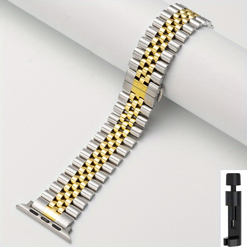 Compatible With Iwatch Band 49mm 45mm 44mm 42mm 41mm 40mm 38mm, Business Stainless Steel Metal Wristband For Iwatch Series 9/8/7/6/5/4/3/2/1 Ultra 2/1 Se Watch Strap Men Women