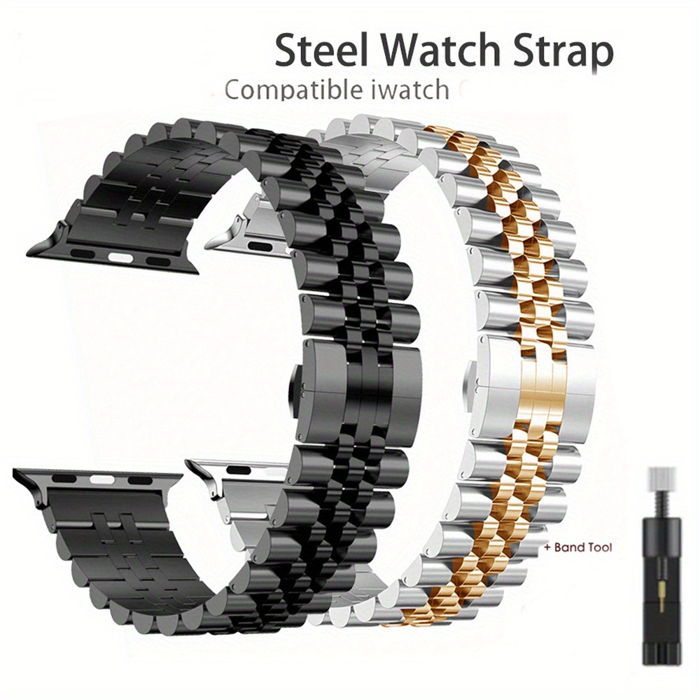 Metal Stainless Steel Strap Compatible with Apple Watch Bands 44mm 45mm  49mm 42mm 41mm 40mm 38mm Accessories Bracelet Metal Wristbands for iWatch  Series 9 8 Ultra 3 4 5 6 SE 7 41mm 45mm Men Band 