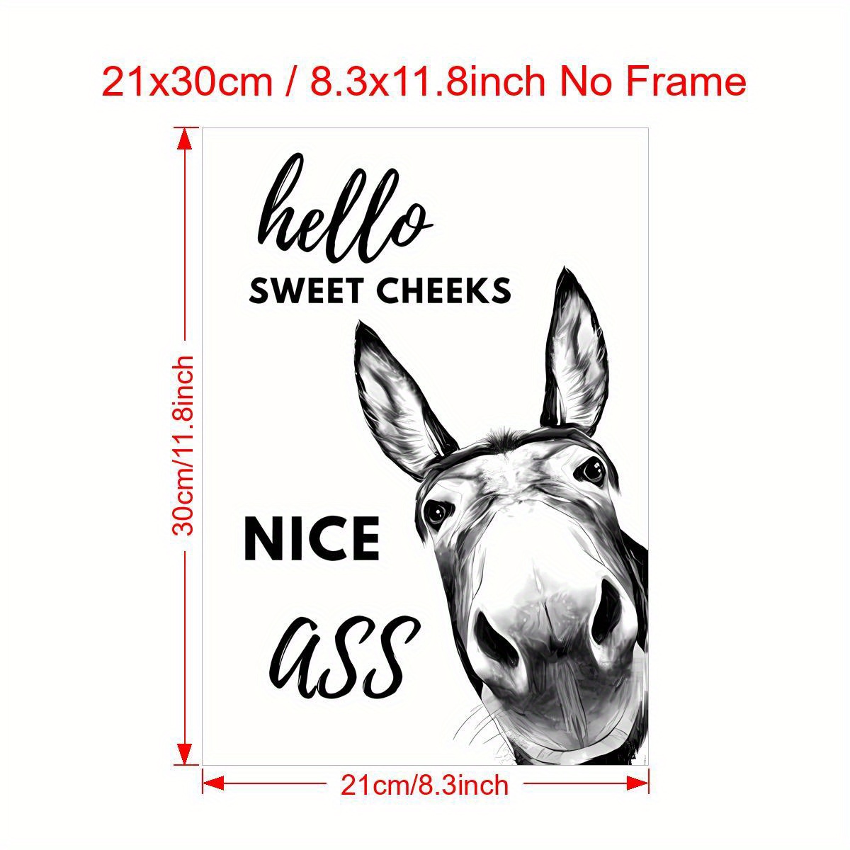 Donkey Hello Sweet Cheeks Donkey Funny Best Gifts Ever Satin Portrait No  Frame Frame For Canvas 16X20 Poster 24X36 All Size High Quality - Family  Loves: US Mili…