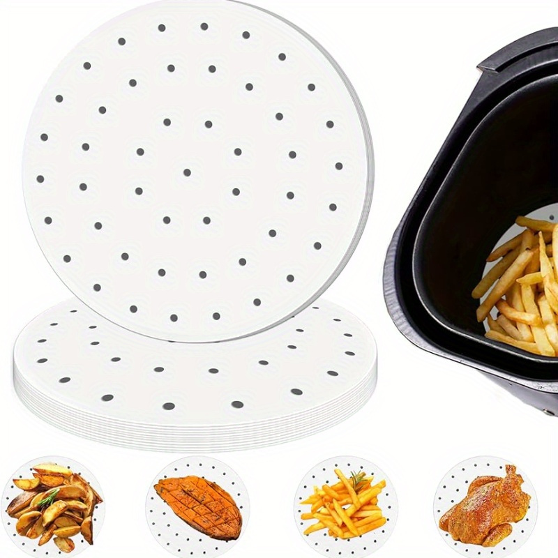 Air Fryer Parchment Paper Non-stick Baking Mat Disposable Air Fryer Paper  Oil Proof Absorber Bamboosteamer Liners For Air Fryer Baking Roasting  Microw