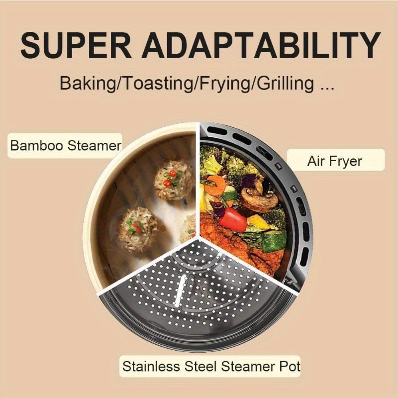 Air Fryer Parchment Paper Non-stick Baking Mat Disposable Air Fryer Paper  Oil Proof Absorber Bamboosteamer Liners For Air Fryer Baking Roasting  Microw