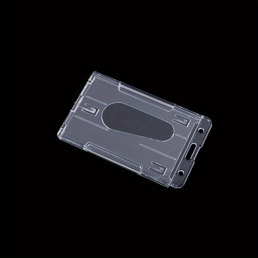 Nuevo Soporte De Plástico Duro Transparente Para Tarjetas De Identificación  Doble, Vertical Y Claro, Tamaño 10x6cm