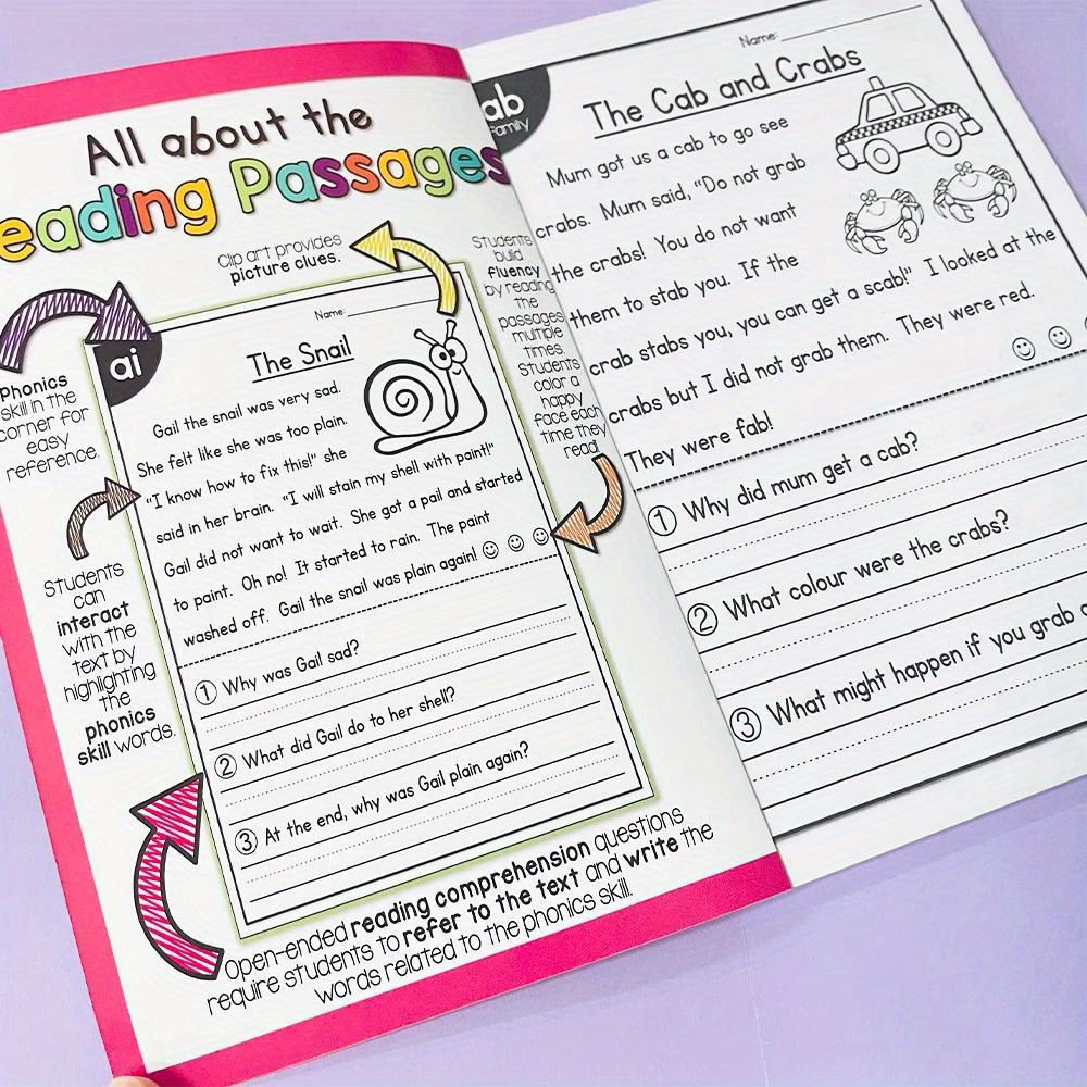 All-in-One Reading Passages: English Phonics Workbook for Youngsters - Educational Teaching Aid by LACHILLY, Colorful Sentence Training Book with Fun Illustrations & Exercises for Reading Skills Development, Educational Workbook | Interactive Layout | Durable Paper Quality