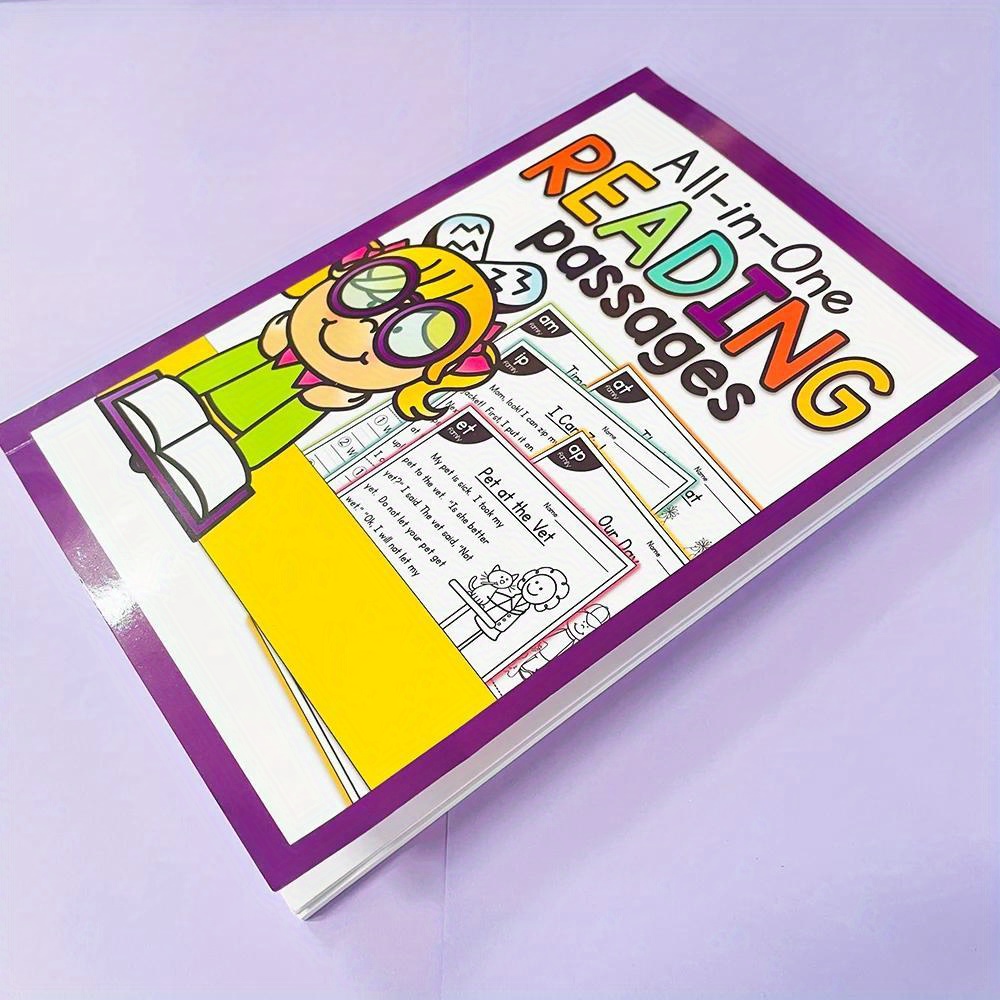 All-in-One Reading Passages: English Phonics Workbook for Youngsters - Educational Teaching Aid by LACHILLY, Colorful Sentence Training Book with Fun Illustrations & Exercises for Reading Skills Development, Educational Workbook | Interactive Layout | Durable Paper Quality