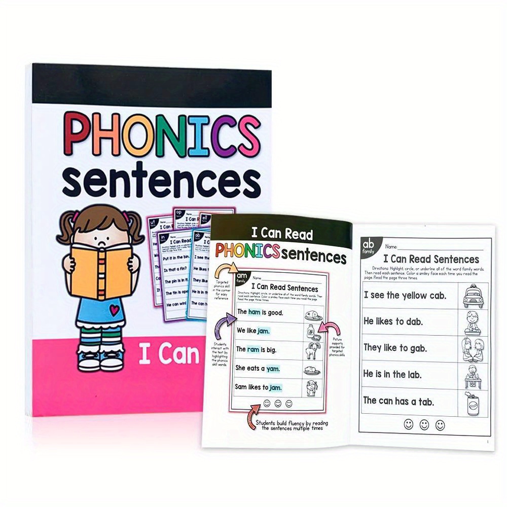 All-in-One Reading Passages: English Phonics Workbook for Youngsters - Educational Teaching Aid by LACHILLY, Colorful Sentence Training Book with Fun Illustrations & Exercises for Reading Skills Development, Educational Workbook | Interactive Layout | Durable Paper Quality