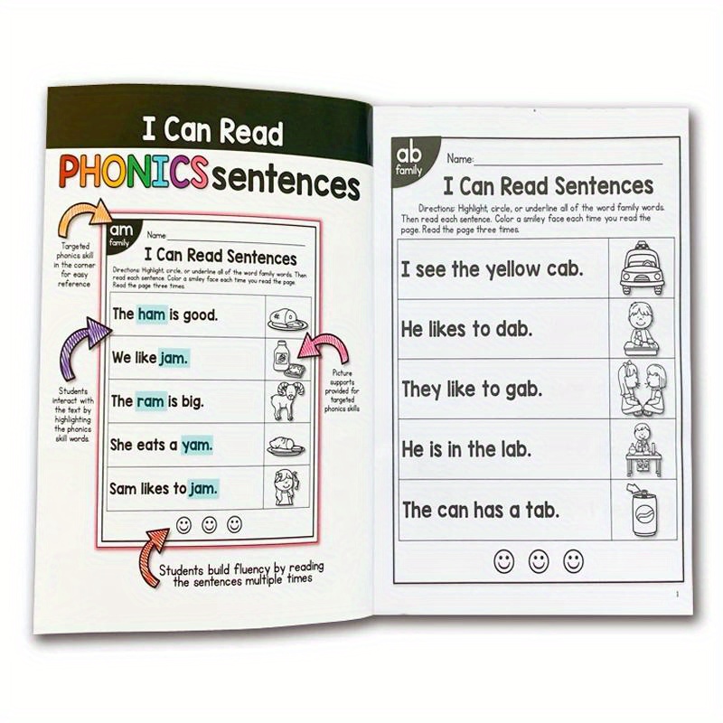 All-in-One Reading Passages: English Phonics Workbook for Youngsters - Educational Teaching Aid by LACHILLY, Colorful Sentence Training Book with Fun Illustrations & Exercises for Reading Skills Development, Educational Workbook | Interactive Layout | Durable Paper Quality