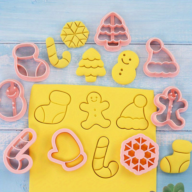 Christmas Cookie Cutters Cookie Embosser Set Pastry Cutter - Temu