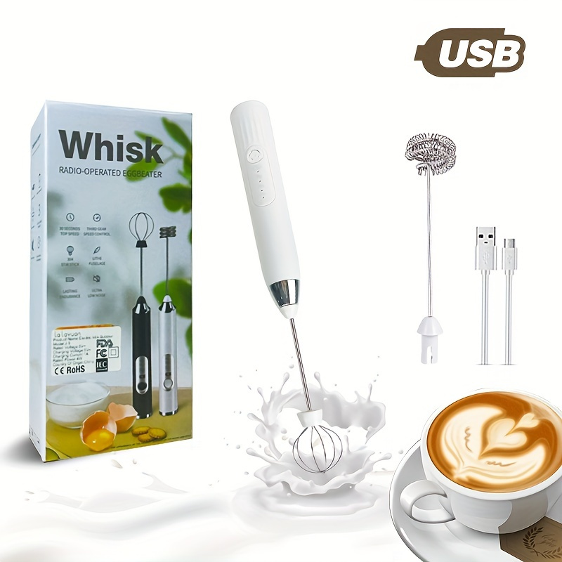 Usb Rechargeable Electric Milk Frother, Powerful Handheld Milk Frother,  Mini Milk Frother, Coffee Stirrer, Stainless Steel Beverage Stirrer For  Coffee, Latte, Cappuccino, Matcha, Hot Chocolate, Portable Foam Maker,  Electric Mini Coffee Maker 