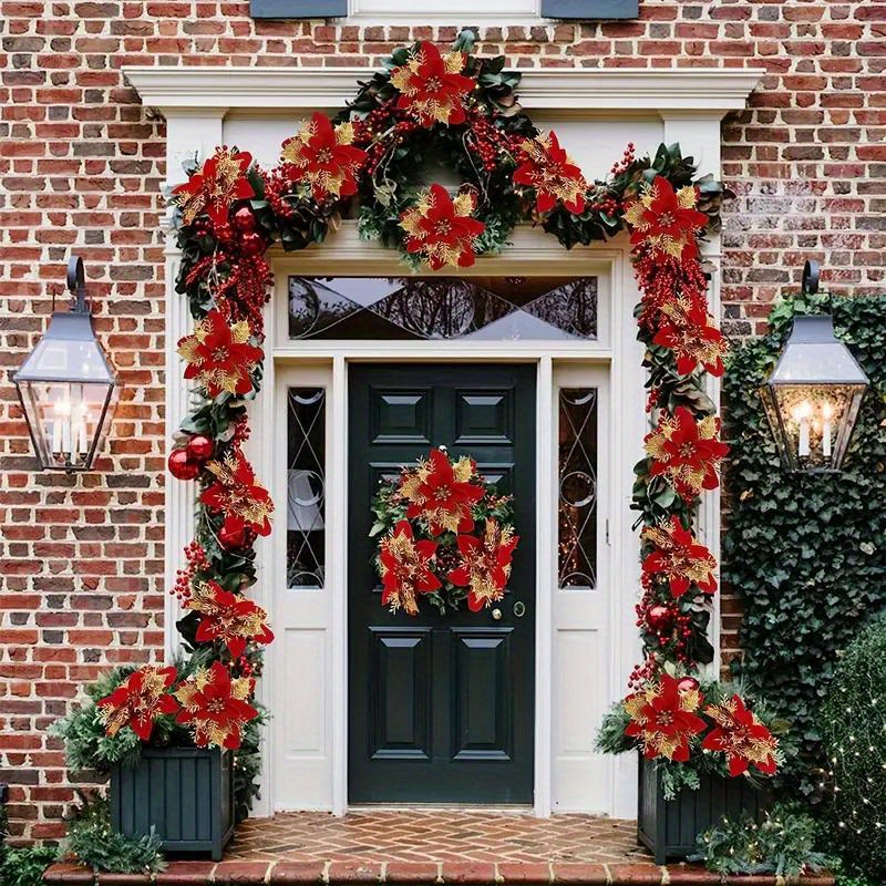 20pcs Red Flower Artificial Christmas Decoration Christmas Tree Flower