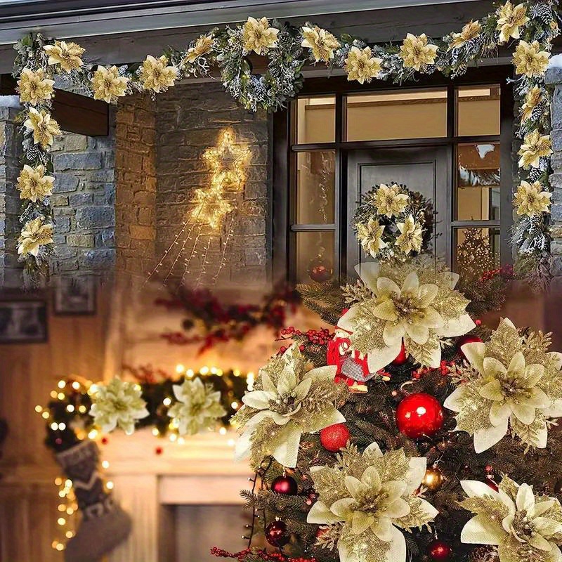 20pcs Red Flower Artificial Christmas Decoration Christmas Tree Flower