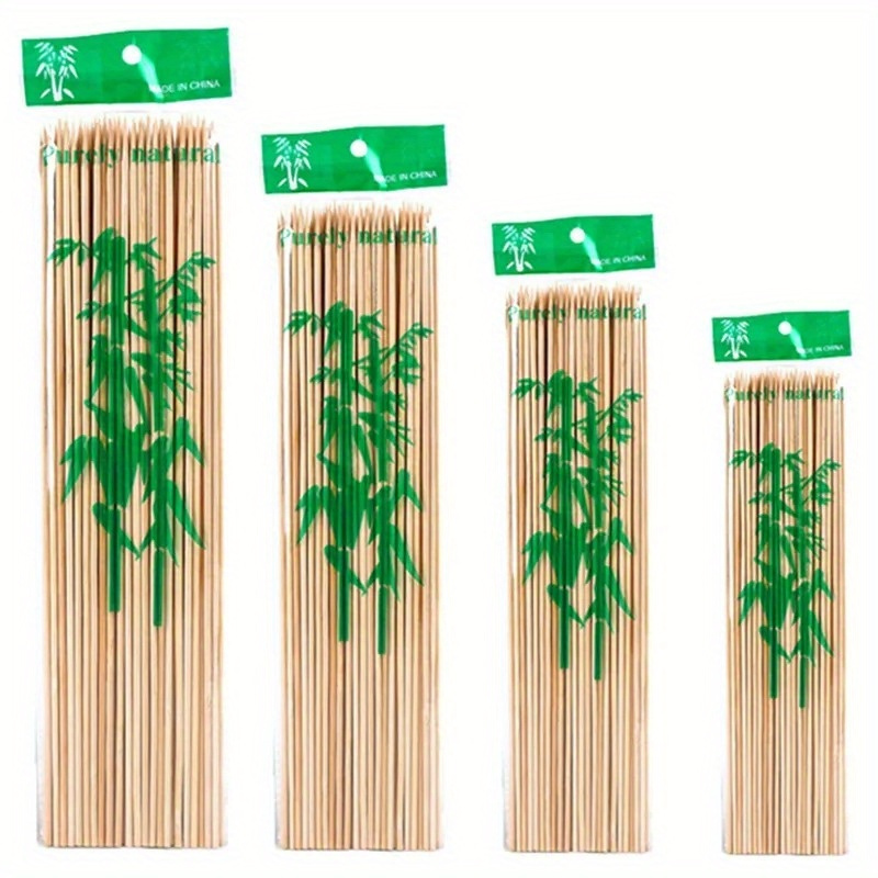 90pcs Bamboo Stick Food Grade Bamboo Skewer Sticks Disposable Natural Wood  Long Stick For Barbecue Fruit BBQ Tools 15/20/25/30cm - AliExpress