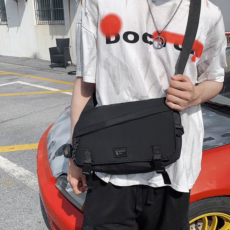 Casual Unisex Flap Messenger Bag Black Match Crossbody Bag Release