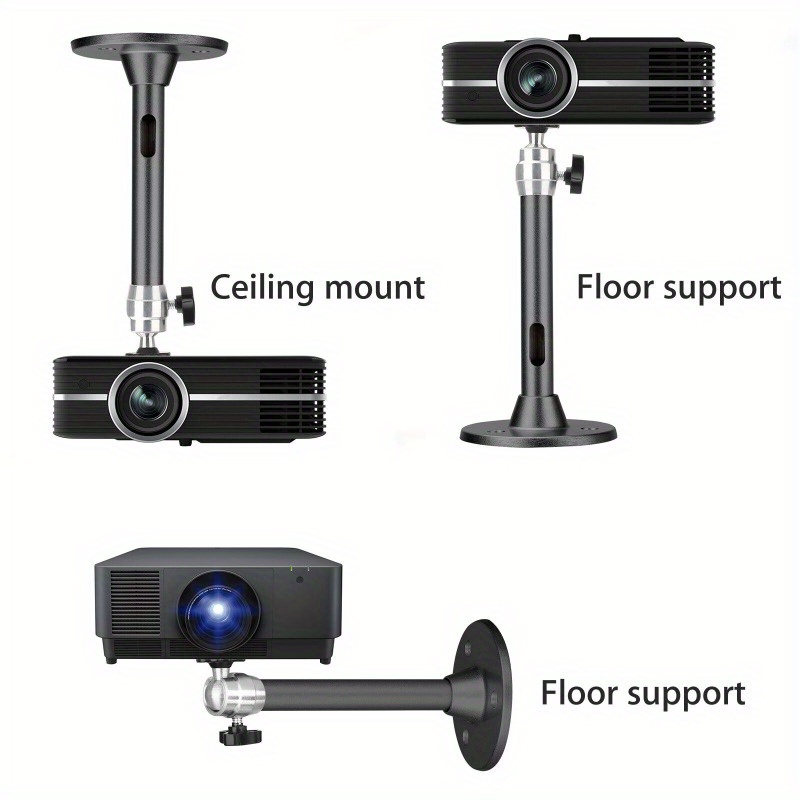 Soporte de techo para proyector, soporte de pared para proyector, soporte  para cámara de seguridad, giratorio de 360 grados, universal para