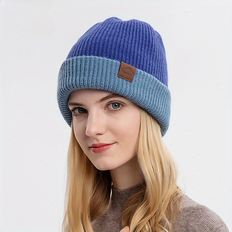 unisex winter chunky soft cable knit hat double side wear - Temu display picture 3