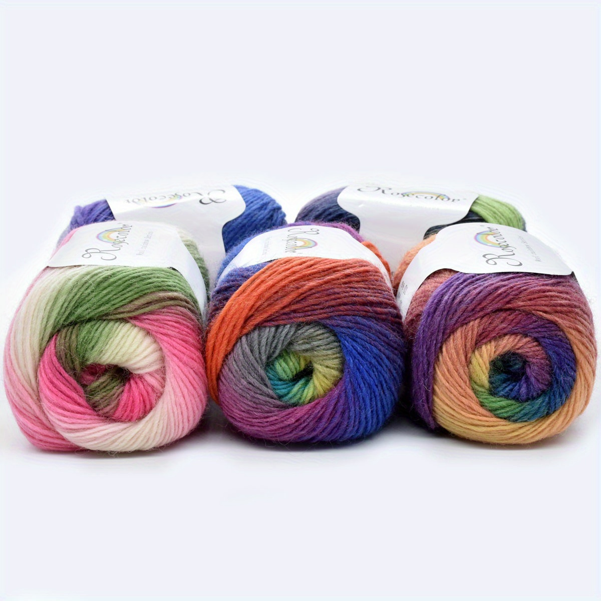 100% Wool Yarn Knitted For Hand woven Rainbow Cashmere - Temu